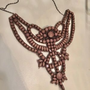 **GORGEOUS BEADED STATEMENT NECKLACE- mauve**